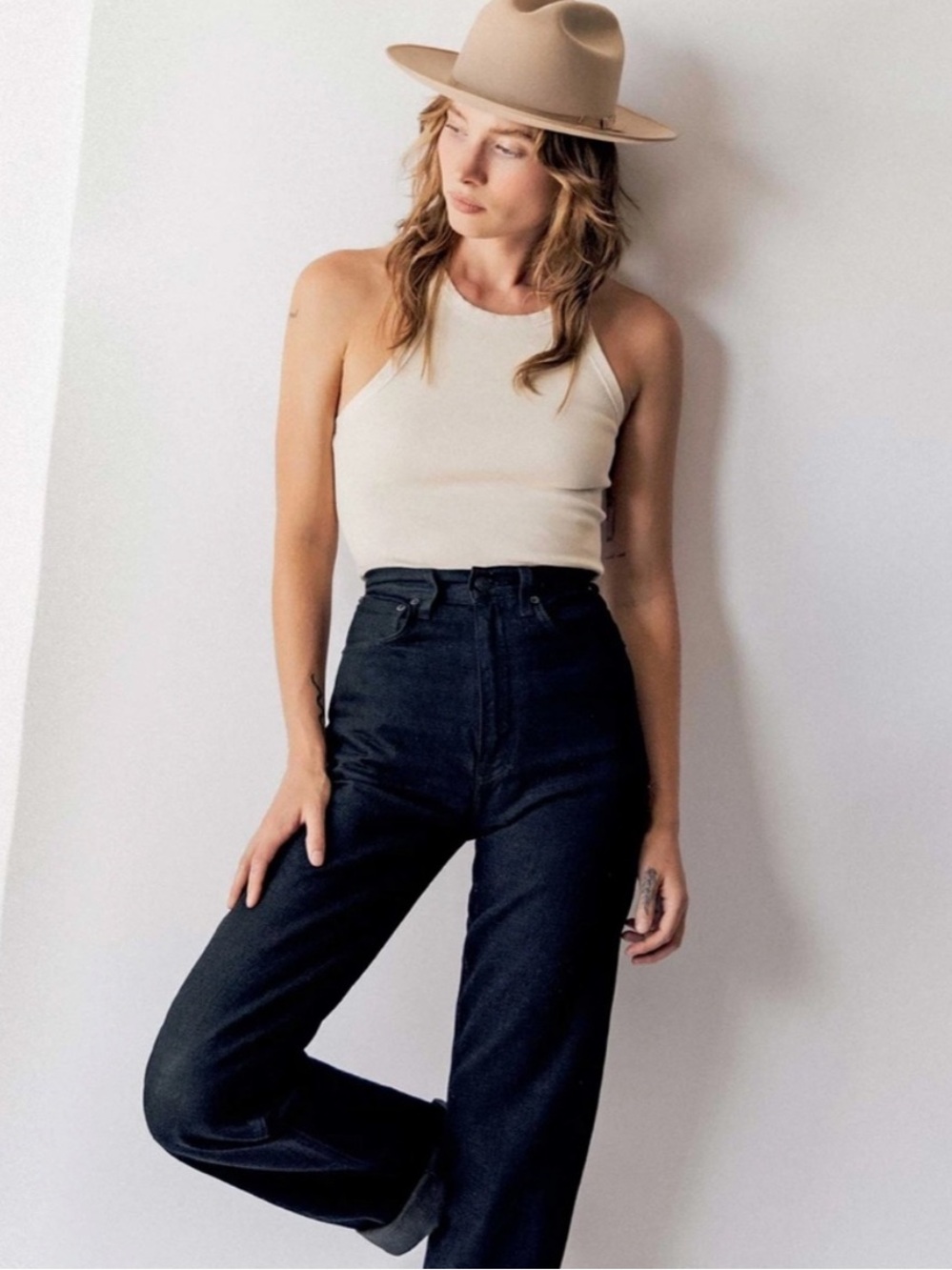 Imogene + Willie Catherine High Rise Wide Leg Black Denim Jeans Size 29